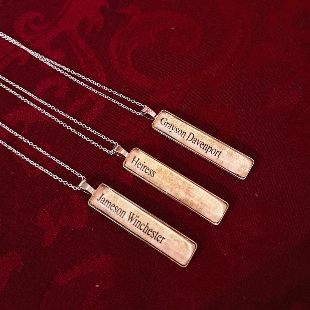 The Inheritance Games Book Merch Jameson Grayson Pendant Necklace